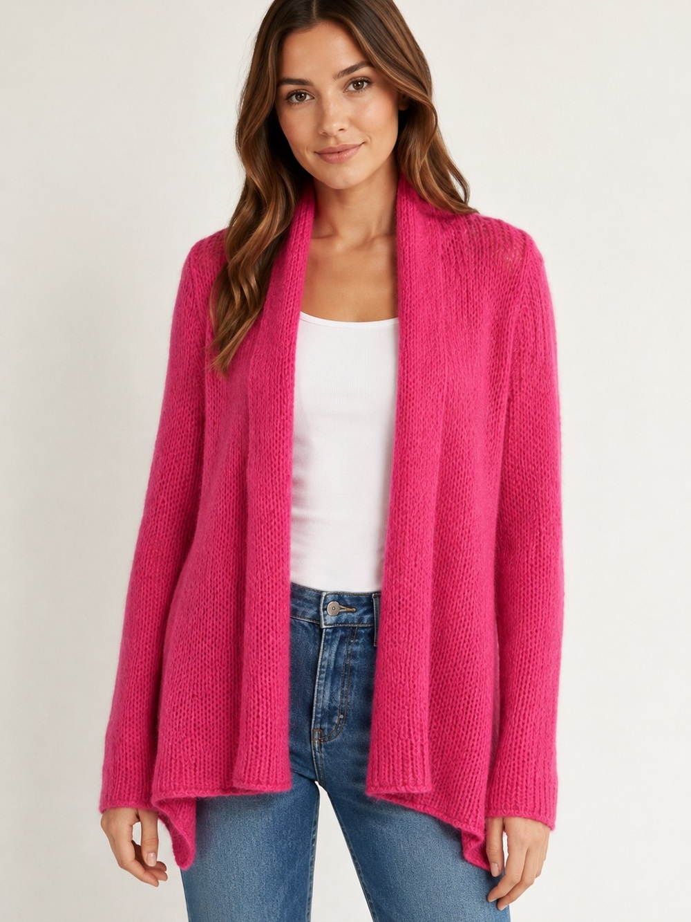 Hollister Open-Front Fuchsia Women's Cardigan